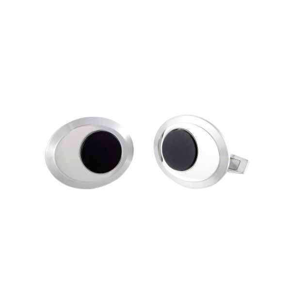 Audemars Piguet Millenary 18 Karat White Gold Onyx Oval Cufflinks