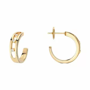 Messika Move Hoop 04407-YG Yellow Gold Diamond Earrings (Hover)