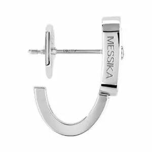 Messika Move UNO Mini Hoops 10050-WG White Gold Diamond Earrings (Hover)
