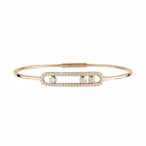 Messika Move Pave Thin 05032-PG Rose Gold Diamond Bracelet (Hover)