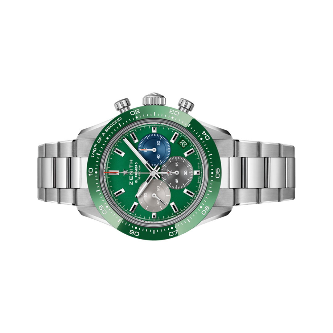 Zenith Chronomaster Sport 03.3119.3600/56.M3100 Stainless Steel 41mm Green Dial Men's Watch (Hover)