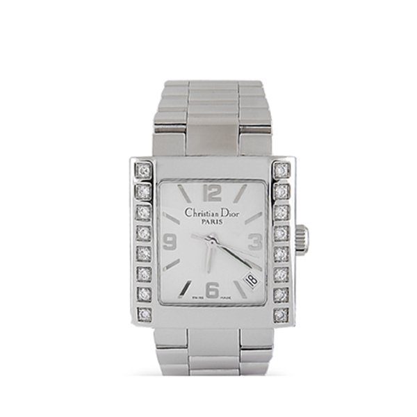 Christian Dior Riva 64 Diamonds Stainless Steel Montre Riva Diamants Acier Ladies Watch