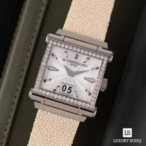 De Grisogono Instrumento Grande S02 Diamond Bracelet White Dial (Hover)