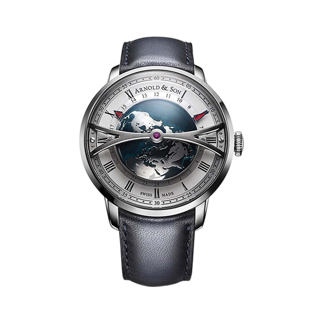 Arnold & Son Globetrotter 1WTAS.S01A.D137S Stainless Steel 45mm Silver Dial Men's Watch