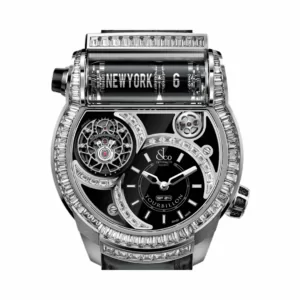 Jacob & Co. Epic SF24 Tourbillon Baguette ES802.30.BD.BD.A White Gold 2 Timezone 45mm Black Dial Mens Watch (Hover)