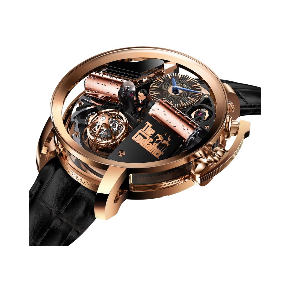 Jacob & Co. Opera Godfather Op110.40.Ag.Ab.C Tourbillon 47Mm 18K Rose Gold Men’S Watch