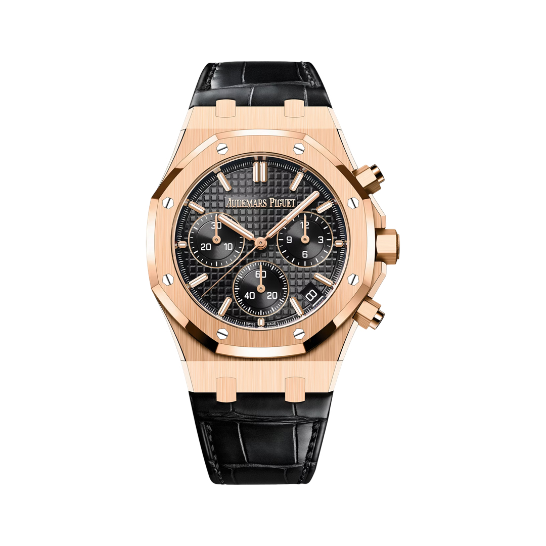 Audemars Piguet Royal Oak 26240OR.OO.D002CR.02 Rose Gold 41mm Black Tapisserie Dial Men's Watch