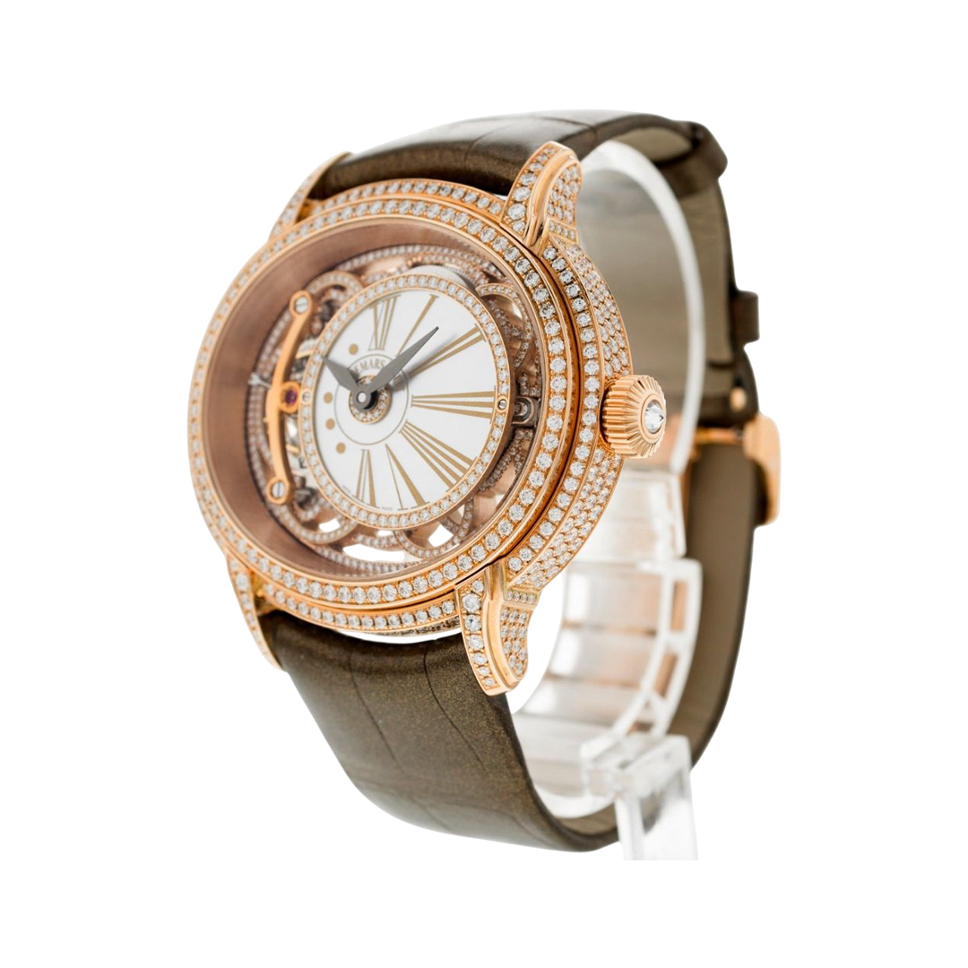 Audemars Piguet Millenary 26354OR.ZZ.D812CR.01 Tourbillon Rose Gold Diamond Bezel 45mm Skeleton Dial Men's Watch (Hover)