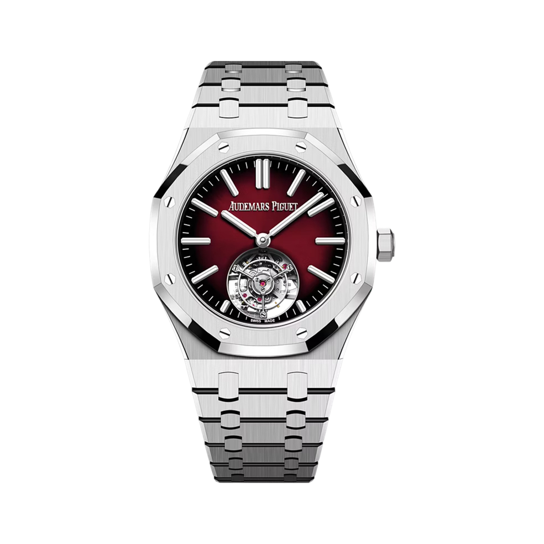 Audemars Piguet Royal Oak 26730ST.OO.1320ST.05 Flying Tourbillon Stainless Steel 41mm Burgundy Dial Men's Watch