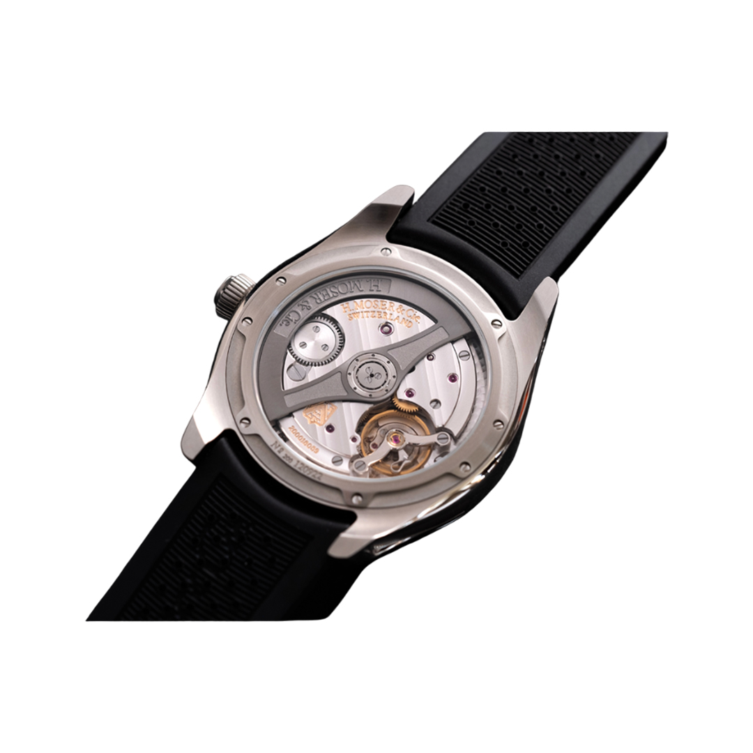 H. Moser & Cie. Pioneer Centre Seconds 3200-1214 Stainless Steel 42mm Blue Sunburst Pattern Dial Men's Watch (Hover)