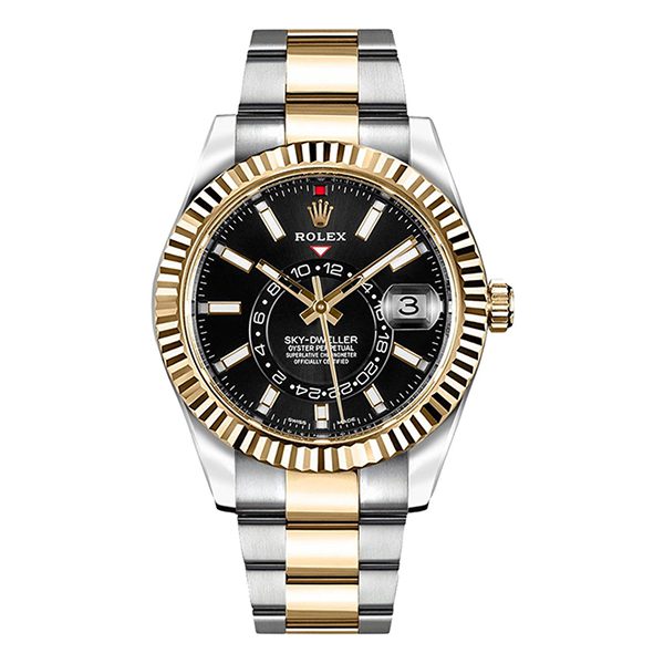 Rolex Sky Dweller 326933 Bk Black Index Dial 42Mm18Kt Yellow Gold And Steel Men’S Watch
