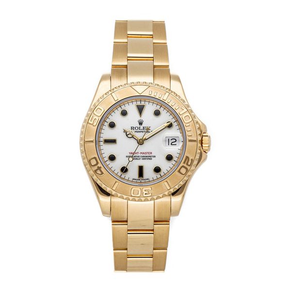 Rolex Yacht Master 68628 White Dial 35Mm 18K Yellow Gold Ladies Watch