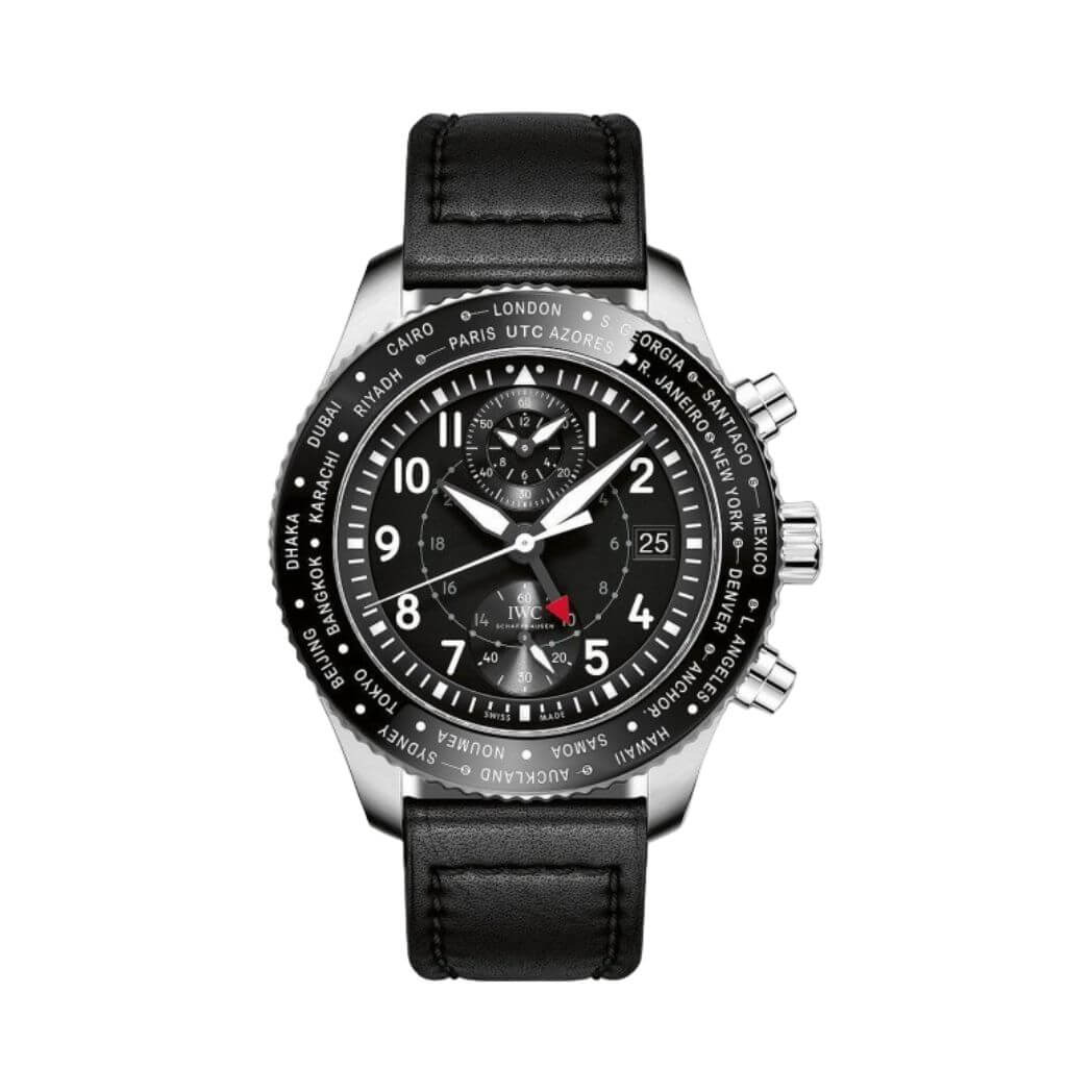 WC Pilots IW395001 Watch Timezoner Chronograph Black Dial