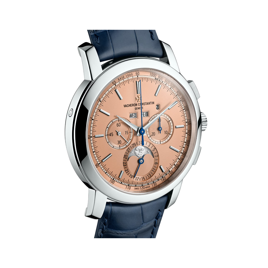 Vacheron Constantin Traditionelle 5000T/000P-B975 Platinum Perpetual Calendar 43mm Salmon Dial Men's Watch (Hover)