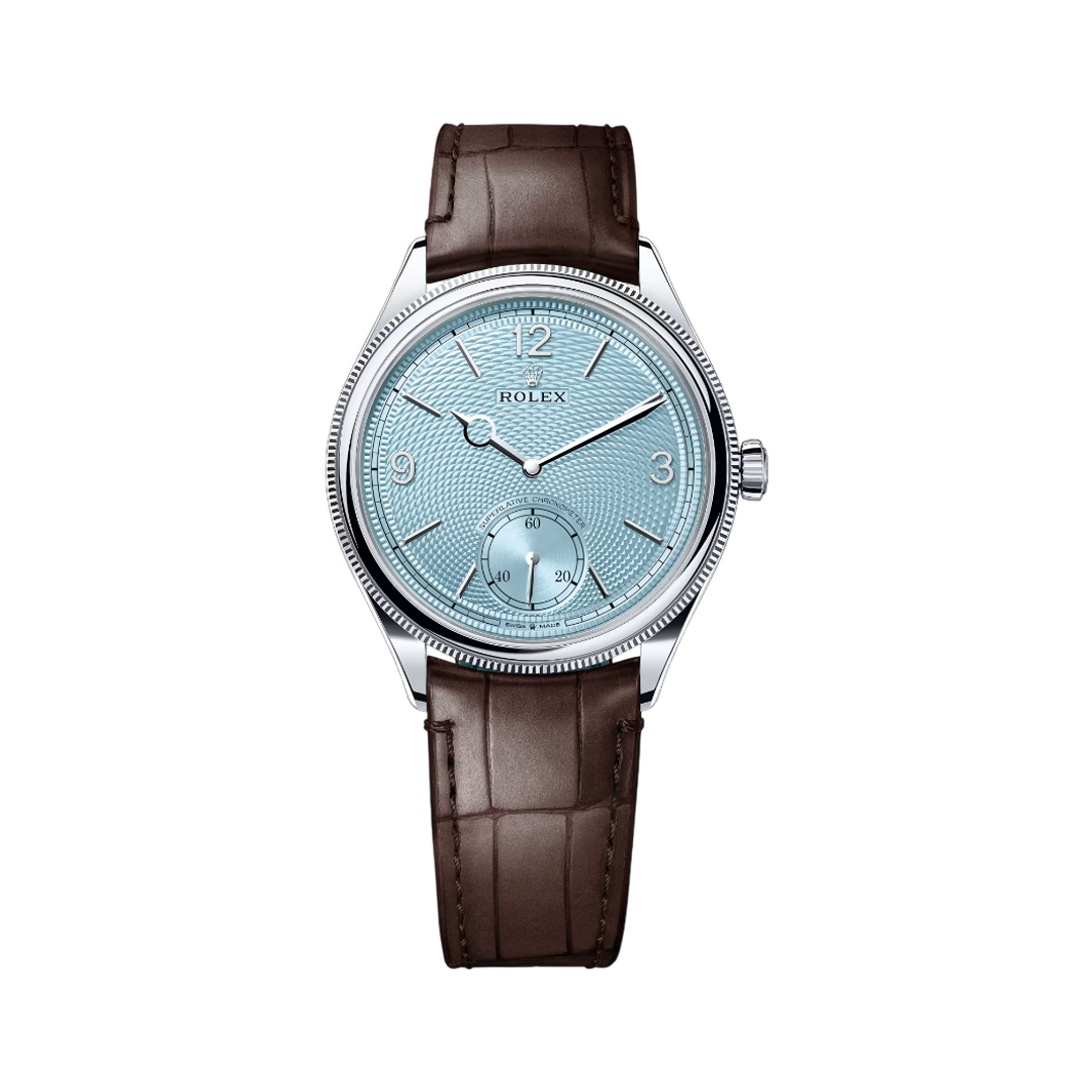 Rolex Perpetual 1908 – 52506-0002 Platinum & Fluted Bezel Blue Dial 39mm Men’s Watch