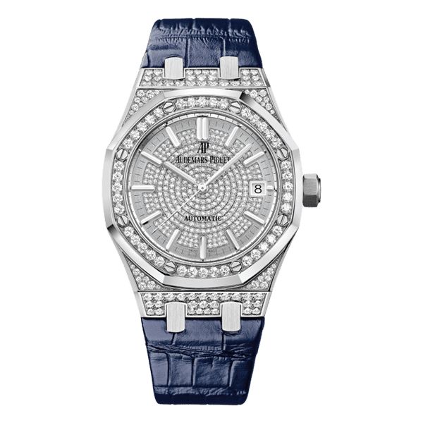 Audermars Piguet Royal Oak 15452Bc.Zz.D019Cr.01 White Gold Diamond Paved Dial Ladies Watch
