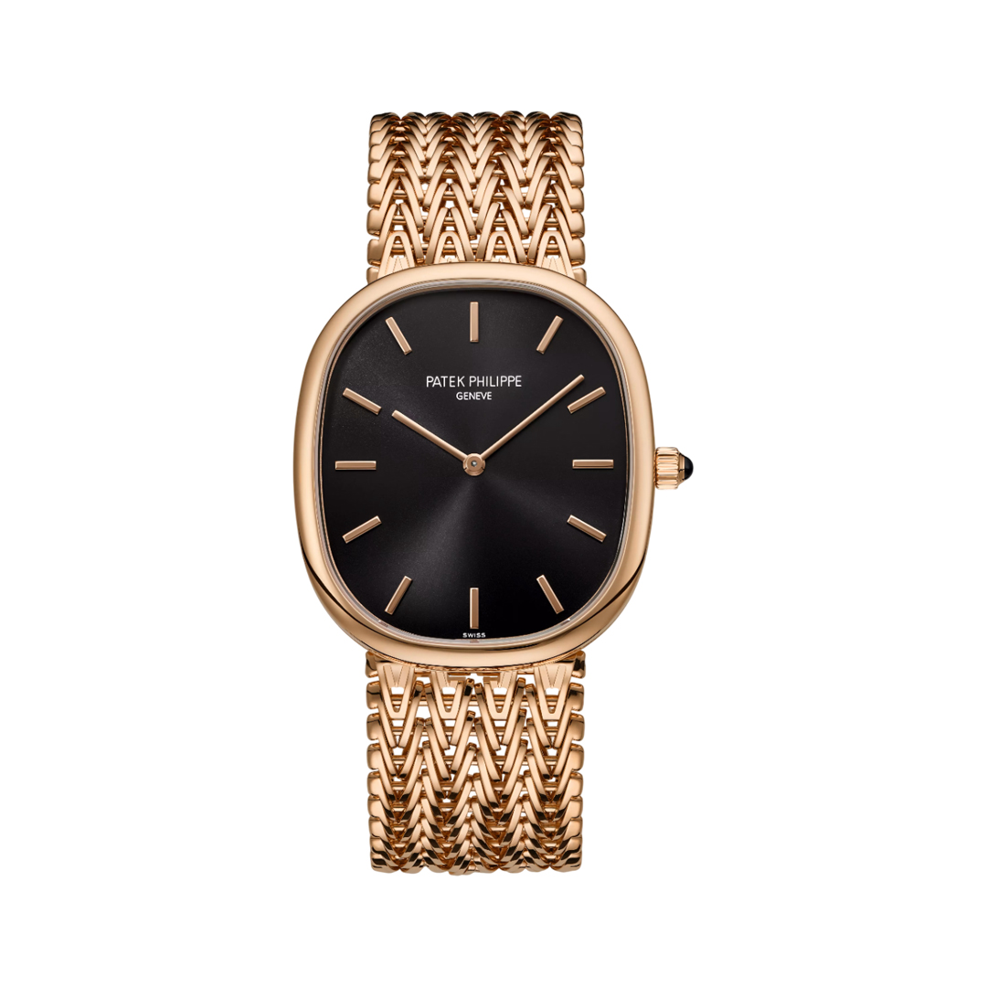 Patek Philippe Golden Ellipse 5738/1R-001 Rose Gold 34.5mm Black Dial Ladies Watch