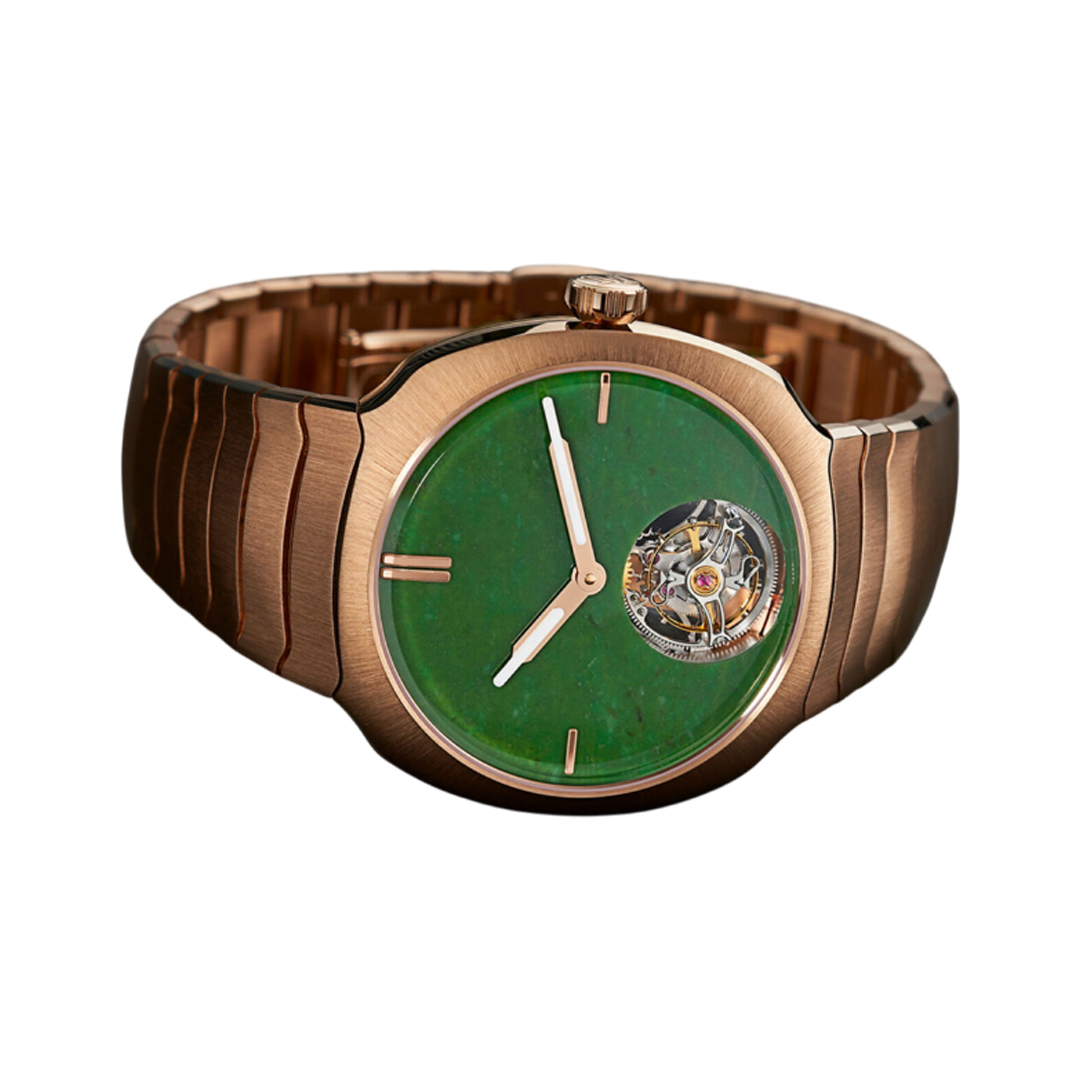 H. Moser & Cie. Streamliner 6804-0406 Tourbillon Rose Gold 40mm Green Wyoming Jade Dial Men's Watch (Hover)
