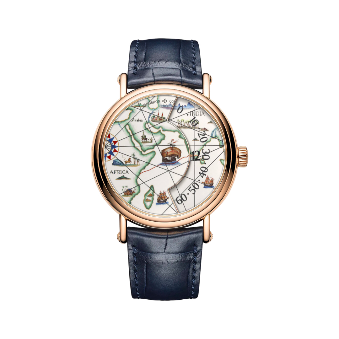 Vacheron Constantin Métiers d'Art 7500U/000R-B688 Tribute To Great Explorer Vasco Da Gama Pink Gold 41mm Grand Feu Enamel Dial Men's Watch