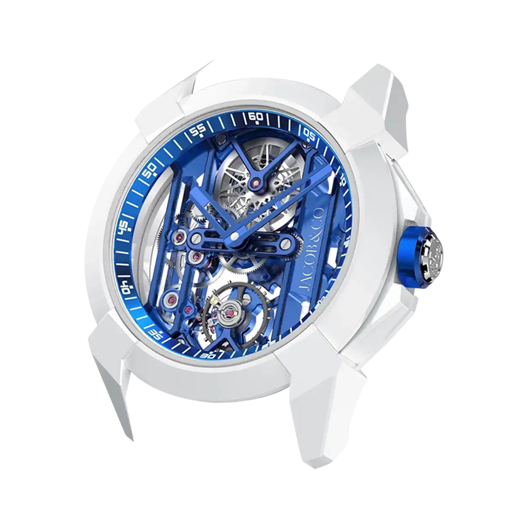 Jacob & Co. Epic X Skeleton EX115.95.AD.AA.ABRUA White Ceramic 44mm Blue Skeleton Dial Men's Watch (Hover)