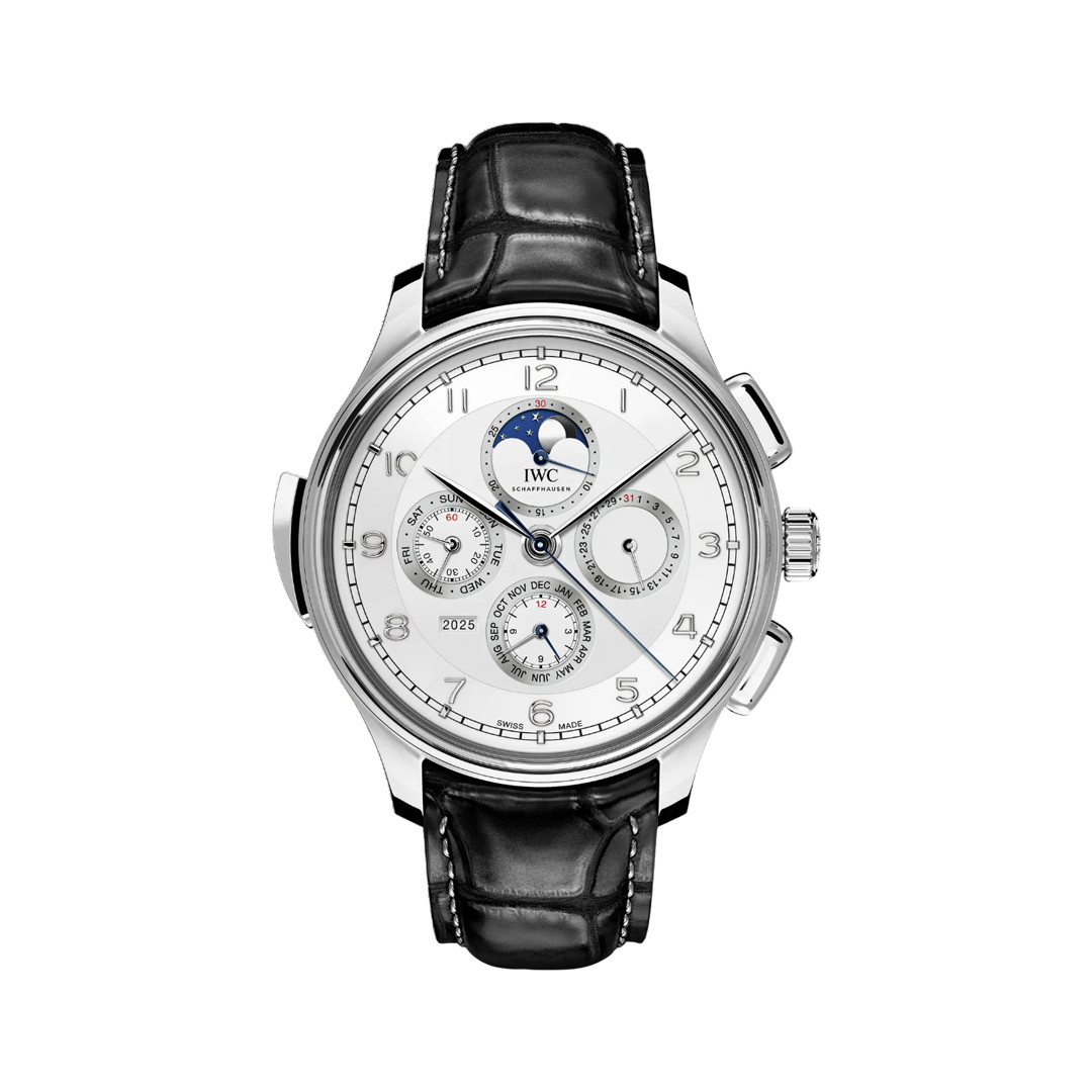 IWC Portugieser Grande Complication IW377601 Platinum Perpetual Calendar 45mm Silver Dial Men's Watch