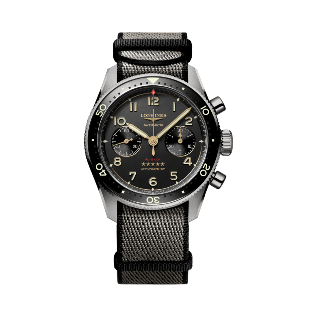 Longines Spirit Flyback L38211532 Chronograph Titanium 42mm Black Dial Men's Watch