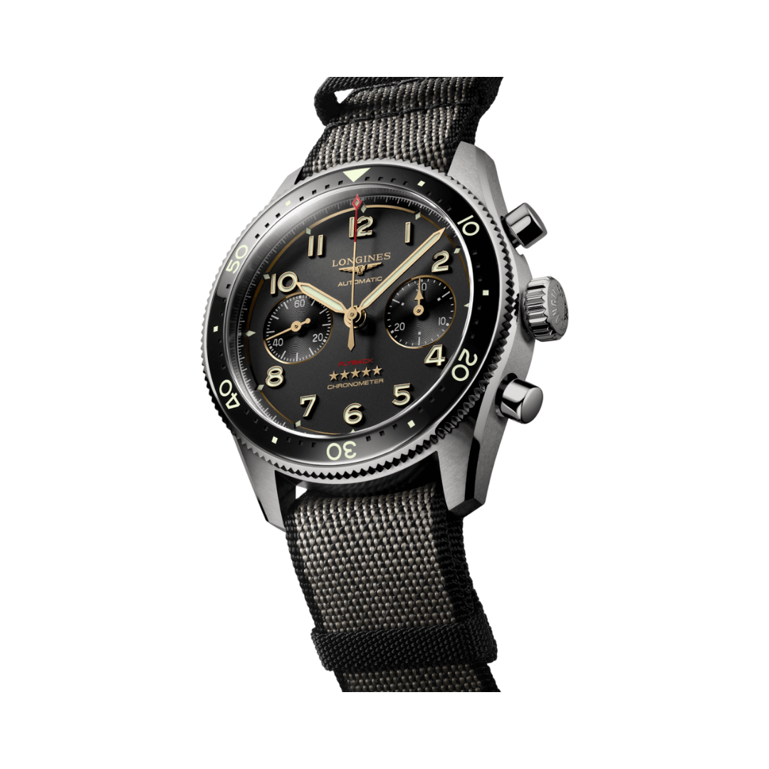 Longines Spirit Flyback L38211532 Chronograph Titanium 42mm Black Dial Men's Watch (Hover)