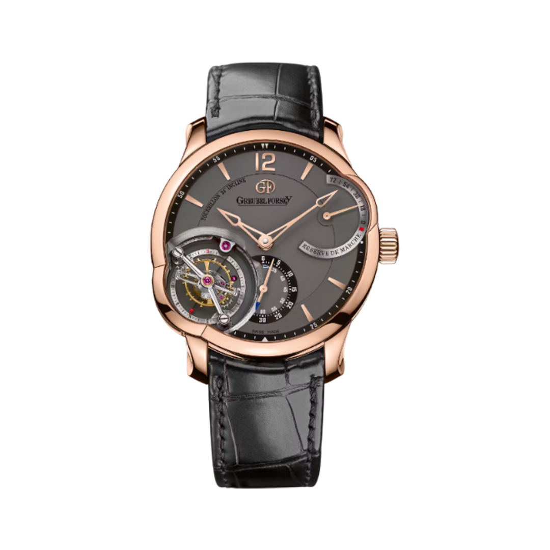 Greubel Forsey Tourbillon 24 Secondes P00296 Rose Gold 43.5mm Gray Dial Men's Watch