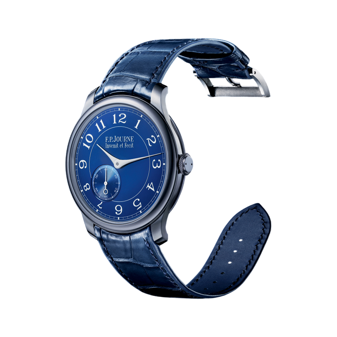 F.P. Journe Chronomètre Bleu Ref. CB Tantalum 39mm Chrome Blue Dial Men's Watch (Hover)