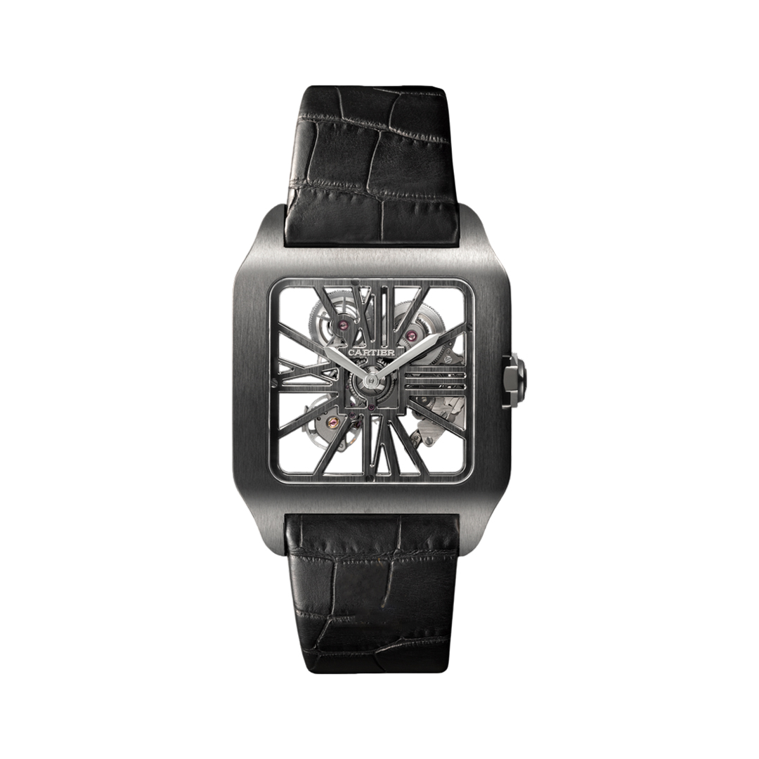 Cartier Santos Dumonte W2020052 Titanium & ADLC 39mm Skeleton Dial Men's Watch
