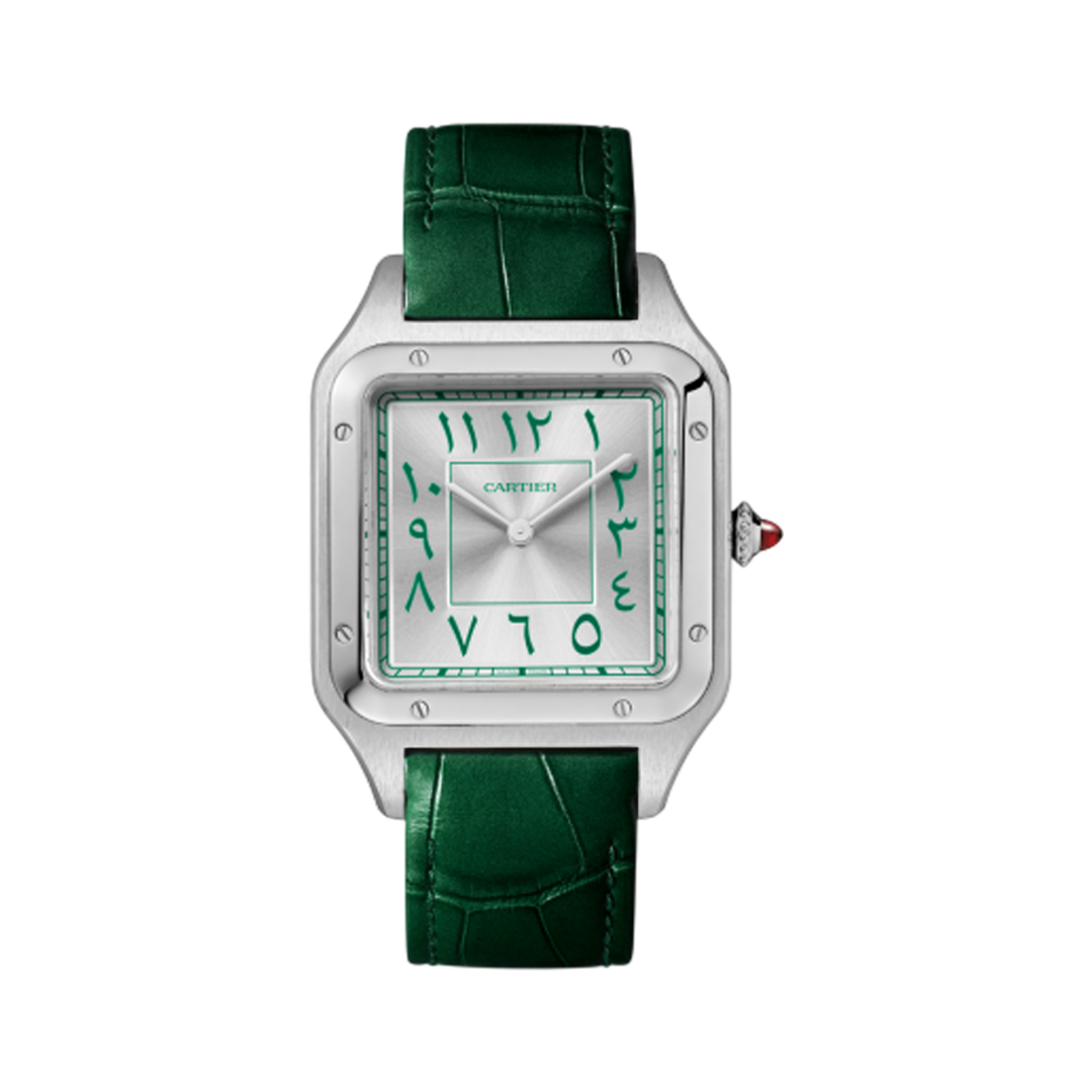Cartier Santos Dumont XL WGSA0060 Platinum Middle East Limited Edition 46.6mm Silver Dial Men's Watch