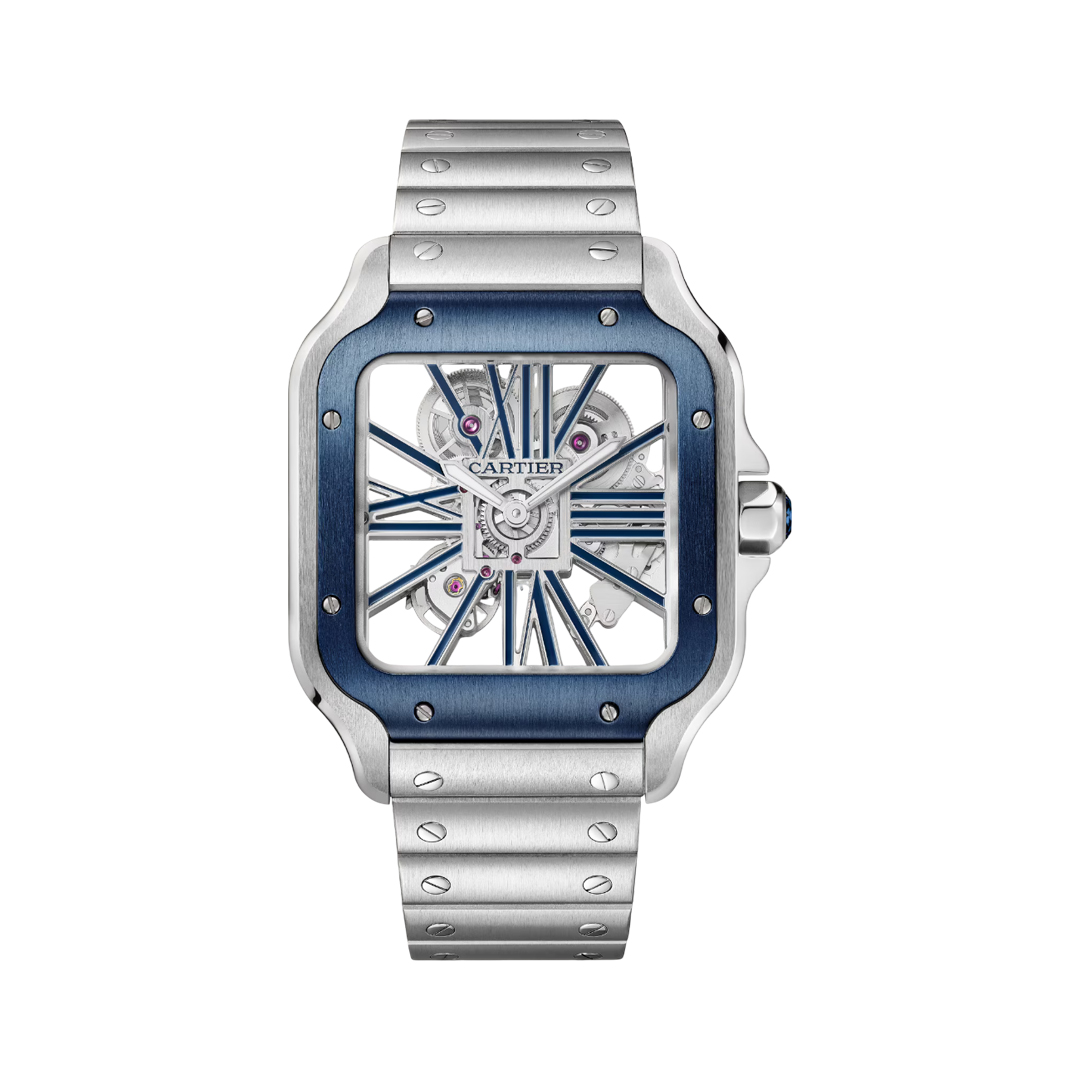 Cartier Santos De Cartier WHSA0026 Stainless Steel 40mm Skeleton Dial Men's Watch