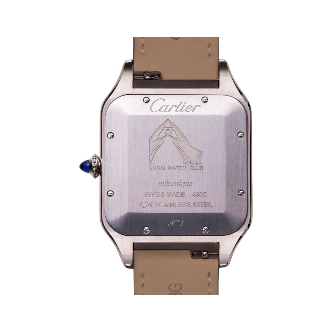 Cartier Santos WSSA0049 Dubai Watch Club Edition Stainless Steel 33mm Salmon Arabic Dial Unisex Watch (Hover)